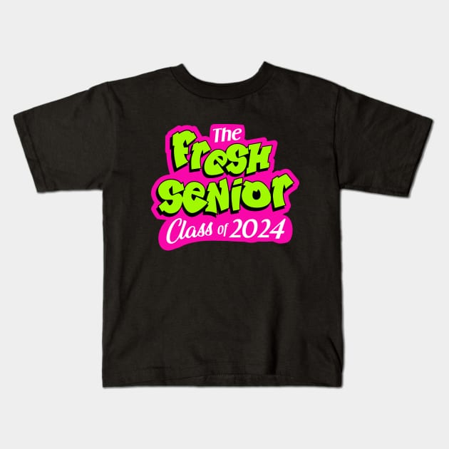 fresh class of 2024_senior Kids T-Shirt by GreyMoonStudio